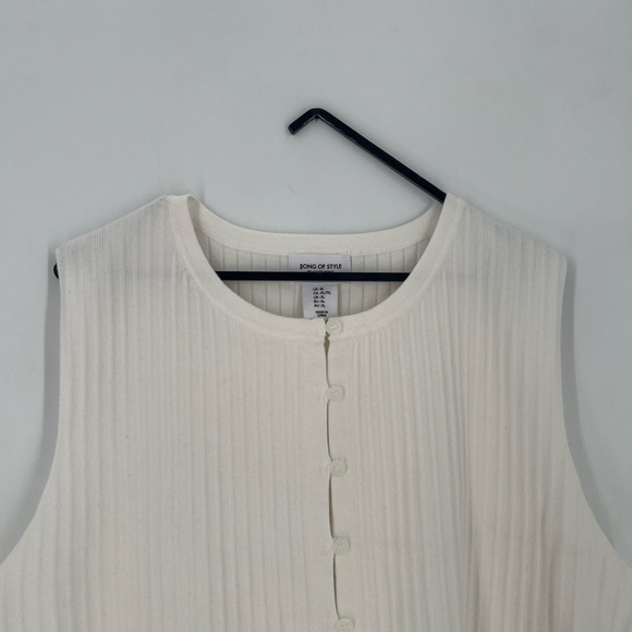 Revolve Song Of Style Ribbed Knit Button Front Sleeveless Sweater Top Vest - Picture 1 of 8